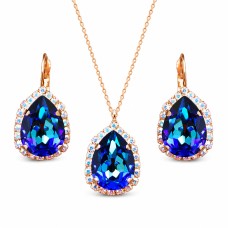 Papuošalų rinkinys moterims „Celestial Drop III (Bermuda Blue)“ su Swarovski® kristalais