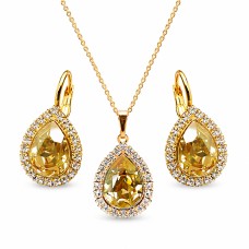 Papuošalų rinkinys moterims „Celestial Drop (Golden Shadow)“ su Swarovski® kristalais