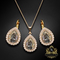 Komplekts "Debesu Piliens (Rose Patina)" ar Swarovski™ kristāliem