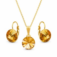 Papuošalų rinkinys moterims „Clarice II (Golden Shadow)“ su Swarovski® kristalais