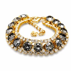 Apyrankė moterims DiamondSky „Crystal Shackle (Black Patina)“ su Swarovski kristalais