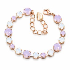 Apyrankė moterims DiamondSky „Klasika II (Rose Water Opal / White Opal)“ su Swarovski karoliukais