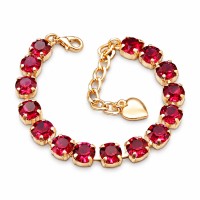 Apyrankė moterims DiamondSky „Classic (Ruby)“ su Swarovski kristalais
