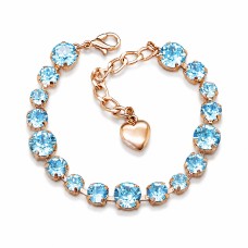 Apyrankė moterims DiamondSky „Classic II (Aquamarine Blue)“ su Swarovski karoliukais