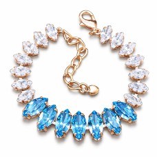 Apyrankė moterims DiamondSky „Ornella (Aquamarine Blue)“ su Swarovski kristalais