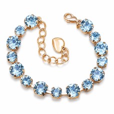 Apyrankė moterims DiamondSky „Klasika IV (Aquamarine Blue)“ su Swarovski kristalais