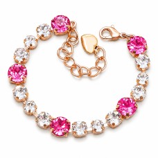 Apyrankė moterims DiamondSky „Klasika II (Light Rose / Crystal)“ su Swarovski karoliukais