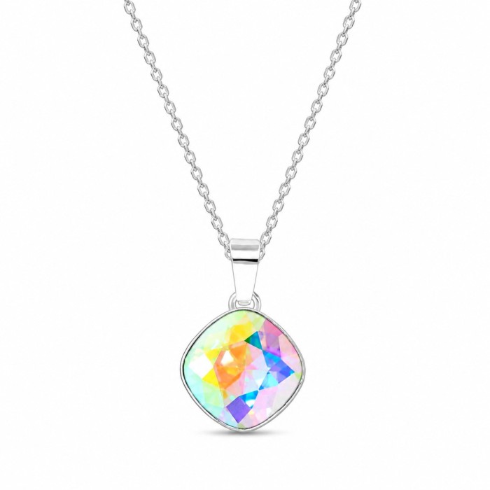 Sudraba kulons „Glare II (Aurora Borealis)“ ar Swarovski® kristāliem