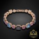 Aproce "Gaismu Deja (Silver Night / Aquamarine / Lotus Pink DeLite)" ar Swarovski kristāliem