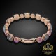 Aproce "Gaismu Deja (Silver Night / Aquamarine / Lotus Pink DeLite)" ar Swarovski kristāliem