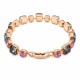 Aproce „Gaismu Deja (Silver Night / Aquamarine / Lotus Pink DeLite)“ ar Swarovski kristāliem