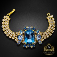 Aproce "Aurora (Aquamarine / Light Sapphire Shimmer / Light Sapphire / Reinvented Cool Blue)" ar Swarovski™ kristāliem