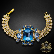 Aproce "Aurora (Aquamarine / Light Sapphire Shimmer / Light Sapphire / Reinvented Cool Blue)" ar Swarovski™ kristāliem