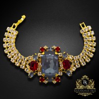 Aproce "Aurora (Dark Grey Ignite / Light Siam)" ar Swarovski™ kristāliem
