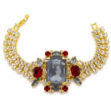 Bracelet “Aurora” (Dark Grey Ignite / Light Siam) created with Crystals by Swarovski®