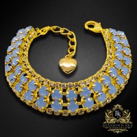Aproce "Debesu čuksti (Light Sapphire Opal)" ar Preciosa™ kristāliem