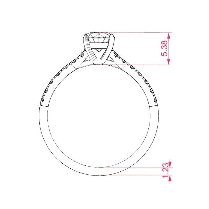 14K Red Gold Diamond Ring “Perfection”