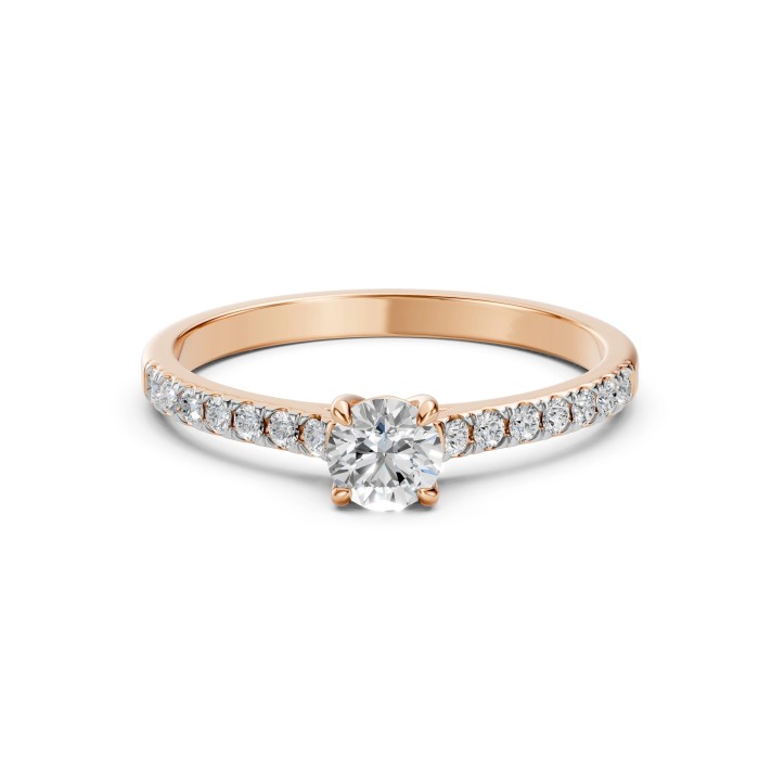 14K Red Gold Diamond Ring “Perfection”