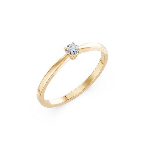 Zelta gredzens ar briljantiem „Solitērs XV“