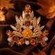 Broša „Kristāla Zars II (Light Amber / Topaz / Golden Shadow)“ ar Swarovski® kristāliem