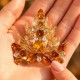 Broša „Kristāla Zars II (Light Amber / Topaz / Golden Shadow)“ ar Swarovski® kristāliem