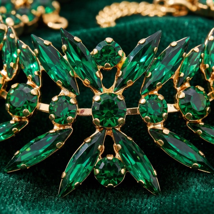 Aproce „Kristāla kārdinājums (Emerald)“ ar Preciosa® kristāliem