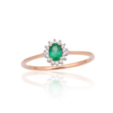 Gold Diamond and Emerald Ring “Ferro VIII”