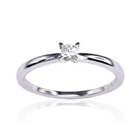 Zelta gredzens ar briljantu “Soliter VII” no 585. proves baltā zelta