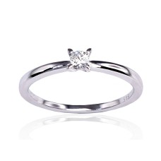Zelta gredzens ar briljantu “Soliter VII” no 585. proves baltā zelta