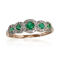 Zelta gredzens ar briljantiem un smaragdiem “Jenny VIII” no 585. proves sarkanā zelta