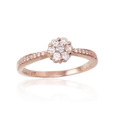 Gold Diamond Ring “Diamond Flower III”