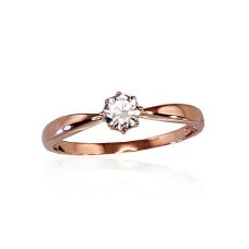 Gold Cubic Zirconia Ring “Solitaire XI”