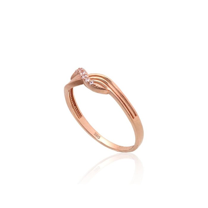 Gold Cubic Zirconia Ring “Waves of Light”
