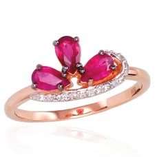 Gold Diamond and Ruby Ring “Imperial Crown II”