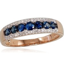 Gold Diamond and Sapphire Ring “Camellia IV”
