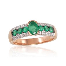 Gold Diamond and Emerald Ring “Eternity II”
