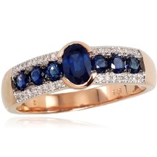 Gold Diamond and Sapphire Ring “Eternity”