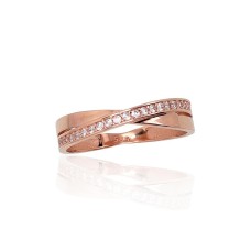 Gold Cubic Zirconia Ring “Golden Pattern XV”