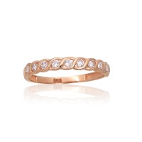 Zelta gredzens no sarkanā zelta 585° ar cirkoniem “Kristāla Horizonts IX”