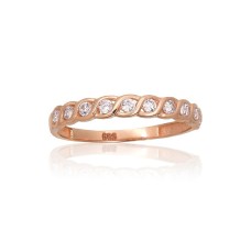 Gold Cubic Zirconia Ring “Crystal Horizon IX”