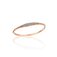 Zelta gredzens ar cirkoniem "Dzirkstošā Līnija" no 585. proves sarkanā zelta