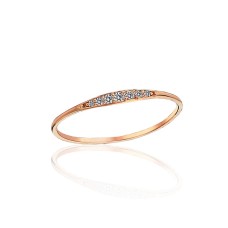 Zelta gredzens ar cirkoniem "Dzirkstošā Līnija" no 585. proves sarkanā zelta