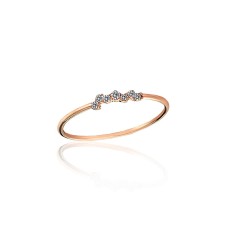 Tievs zelta gredzens ar cirkoniem “Gaismas Diega” no 585. proves sarkanā zelta