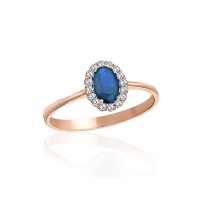 Zelta gredzens ar zilo un bezkrāsaino cirkonu “Azūra Kroņa II” no 585. proves sarkanā zelta