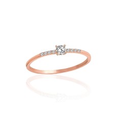 Zelta gredzens ar cirkoniem “Thin Spark” no 585. proves sarkanā zelta