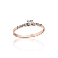 Zelta gredzens ar cirkoniem “Junona Gold XXVIII” no 585. proves sarkanā zelta