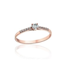 Zelta gredzens ar cirkoniem “Junona Gold XXVIII” no 585. proves sarkanā zelta