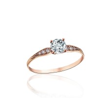 Zelta gredzens ar cirkoniem “Yunona Gold XX” no 585. proves sarkanā zelta