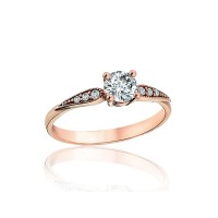 Zelta gredzens ar cirkoniem “Mīlestības Mirdzums” no 585. proves sarkanā zelta