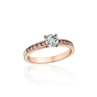 Zelta gredzens ar cirkoniem “Yunona Gold XVIII” no 585. proves sarkanā zelta